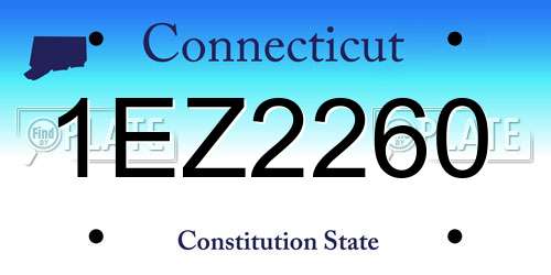 1EZ2260 Connecticut License Plate
