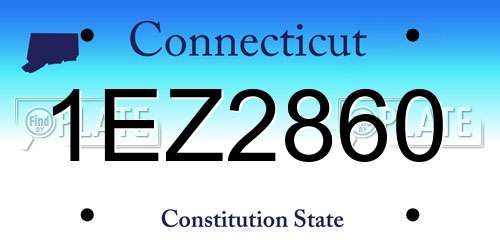 1EZ2860 Connecticut License Plate