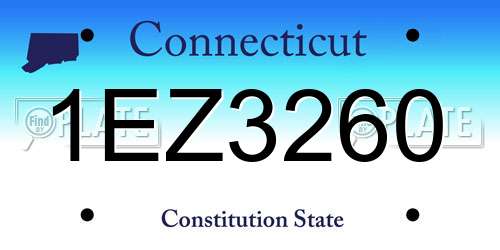 1EZ3260 Connecticut License Plate