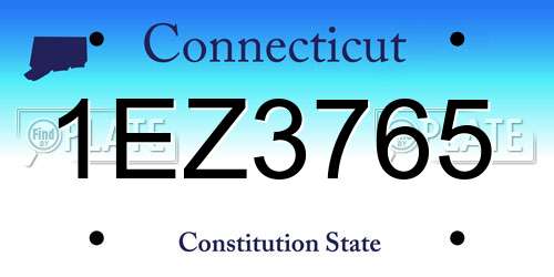 1EZ3765 Connecticut License Plate