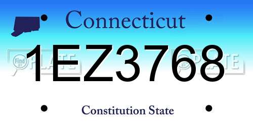1EZ3768 Connecticut License Plate