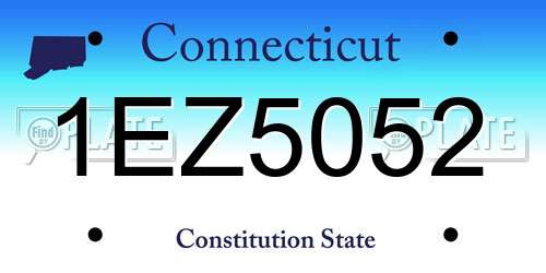1EZ5052 Connecticut License Plate