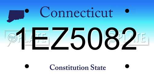 1EZ5082 Connecticut License Plate