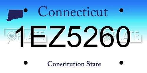 1EZ5260 Connecticut License Plate