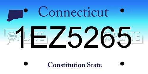 1EZ5265 Connecticut License Plate