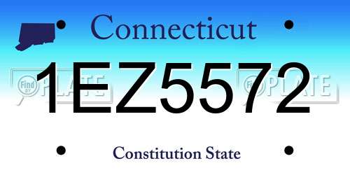 1EZ5572 Connecticut License Plate