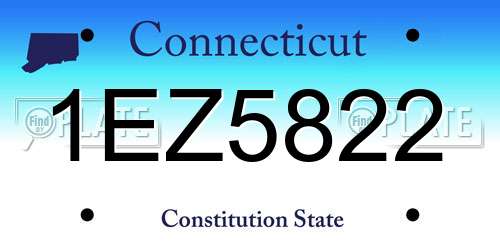 1EZ5822 Connecticut License Plate
