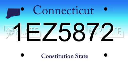 1EZ5872 Connecticut License Plate