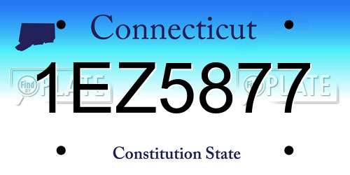 1EZ5877 Connecticut License Plate