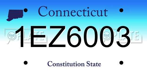 1EZ6003 Connecticut License Plate