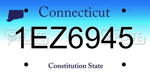1EZ6945 Connecticut License Plate