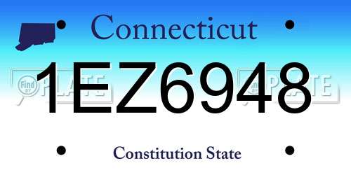 1EZ6948 Connecticut License Plate