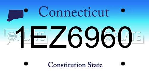 1EZ6960 Connecticut License Plate