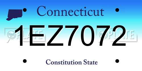 1EZ7072 Connecticut License Plate
