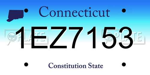 1EZ7153 Connecticut License Plate
