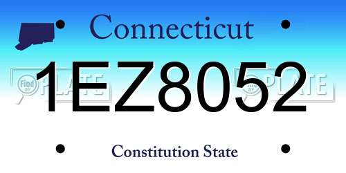 1EZ8052 Connecticut License Plate