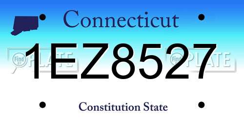 1EZ8527 Connecticut License Plate