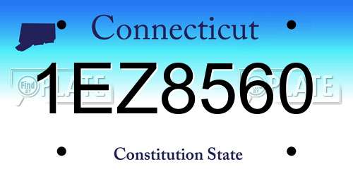 1EZ8560 Connecticut License Plate