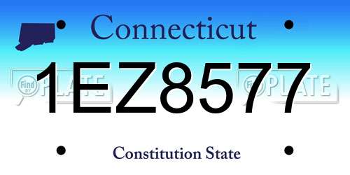 1EZ8577 Connecticut License Plate