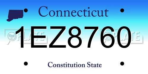 1EZ8760 Connecticut License Plate