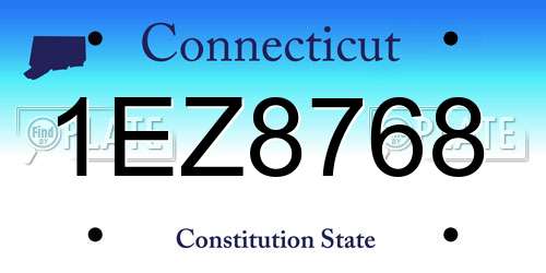 1EZ8768 Connecticut License Plate