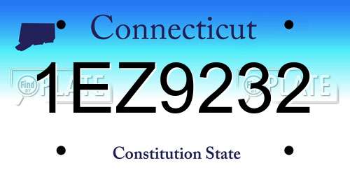 1EZ9232 Connecticut License Plate