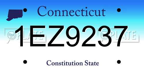 1EZ9237 Connecticut License Plate
