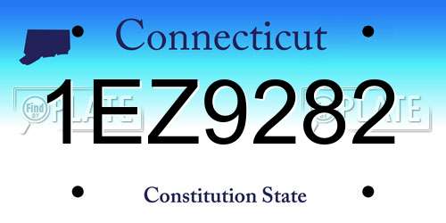1EZ9282 Connecticut License Plate