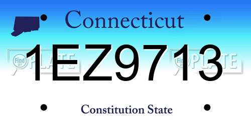 1EZ9713 Connecticut License Plate