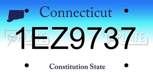 1EZ9737 Connecticut License Plate