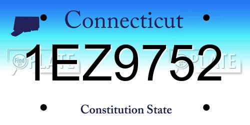 1EZ9752 Connecticut License Plate