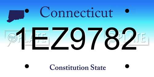 1EZ9782 Connecticut License Plate