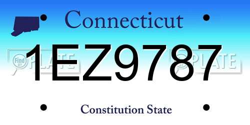 1EZ9787 Connecticut License Plate
