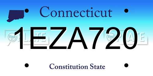 1EZA720 Connecticut License Plate