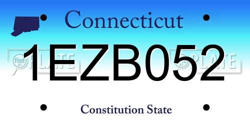 1EZB052 Connecticut License Plate