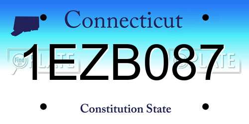 1EZB087 Connecticut License Plate