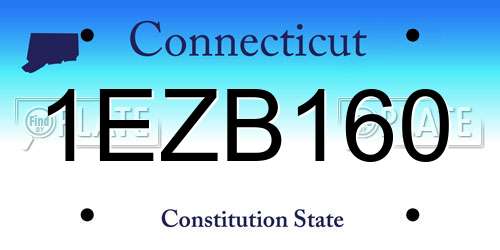1EZB160 Connecticut License Plate