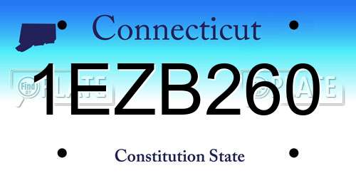 1EZB260 Connecticut License Plate