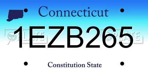 1EZB265 Connecticut License Plate