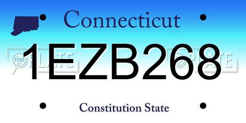 1EZB268 Connecticut License Plate
