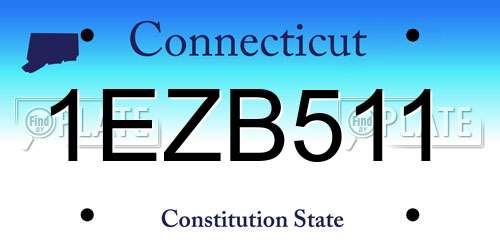 1EZB511 Connecticut License Plate