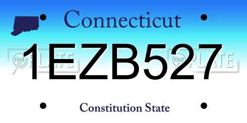 1EZB527 Connecticut License Plate