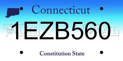 1EZB560 Connecticut License Plate