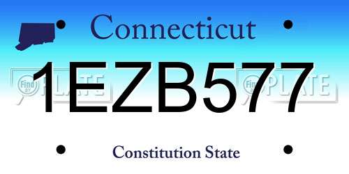1EZB577 Connecticut License Plate