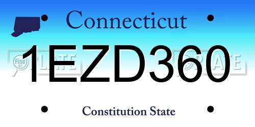 1EZD360 Connecticut License Plate