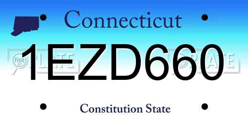 1EZD660 Connecticut License Plate
