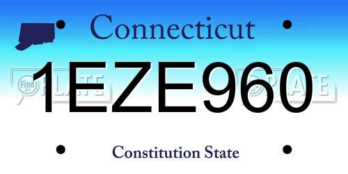 1EZE960 Connecticut License Plate