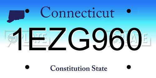 1EZG960 Connecticut License Plate