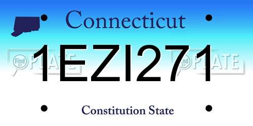 1EZI271 Connecticut License Plate