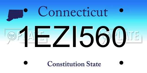 1EZI560 Connecticut License Plate